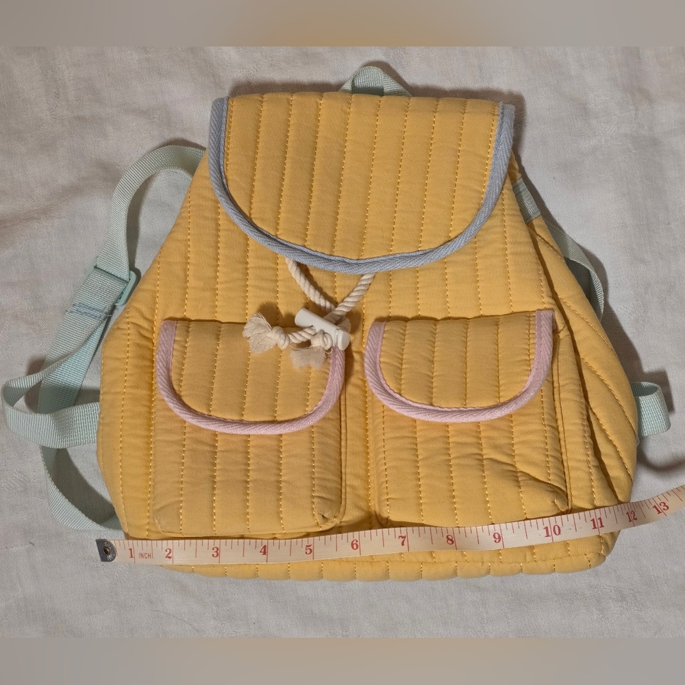 Yellow Quilted Mini Backpack/Purse - Picture 2 of 6